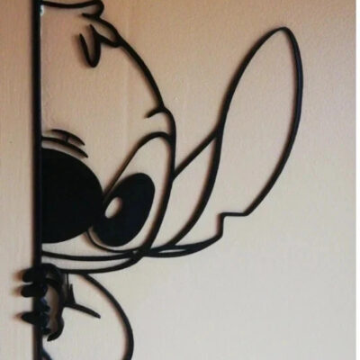 Décoration Stitch impression 3D PLA à poser sur porte ou fenêtre Figura3D