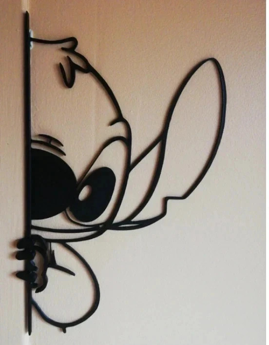 Décoration Stitch impression 3D PLA à poser sur porte ou fenêtre Figura3D