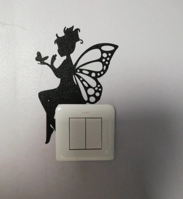 Fée avec un papillon – décoration murale pour interrupteur en impression 3D Figura3D
