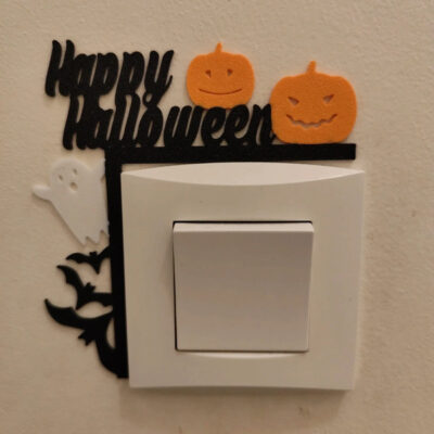 Décoration d’interrupteur Halloween avec citrouilles et chauve-souris