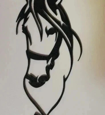 Décoration murale silhouette cheval 3D pour passionné d'équitation couleur noire