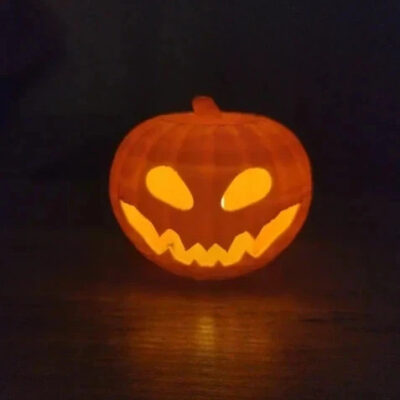 Citrouille Halloween avec LED – décoration 3D 7x9 cm lumineuse Figura3D